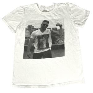 JE11 T-Shirt Jersey Shore Graphic Tee White Black Short Sleeve 100% Cotton Small